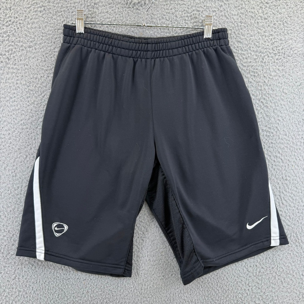 Nike Mens Athletic Training Shorts Black White Stripe Size Medium RN 56323